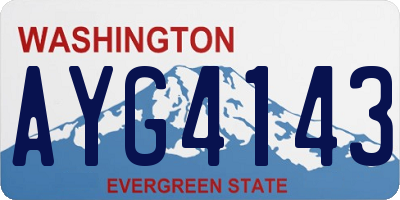 WA license plate AYG4143
