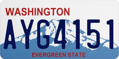 WA license plate AYG4151