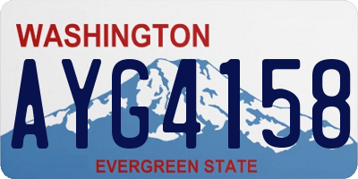 WA license plate AYG4158