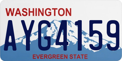 WA license plate AYG4159