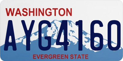 WA license plate AYG4160