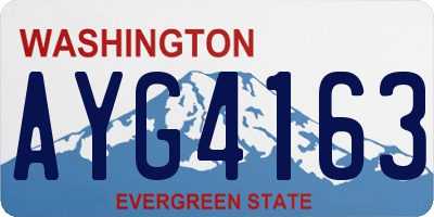 WA license plate AYG4163