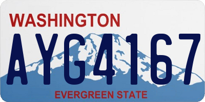 WA license plate AYG4167
