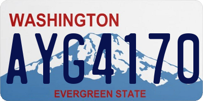 WA license plate AYG4170