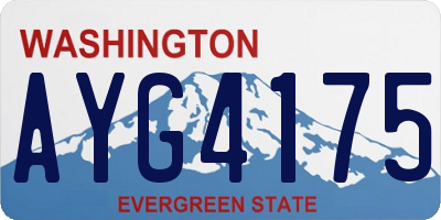 WA license plate AYG4175