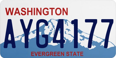 WA license plate AYG4177