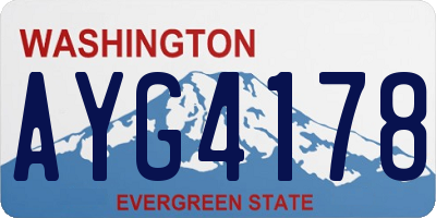 WA license plate AYG4178