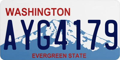 WA license plate AYG4179