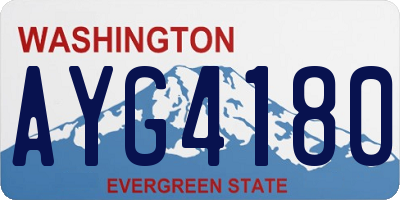 WA license plate AYG4180