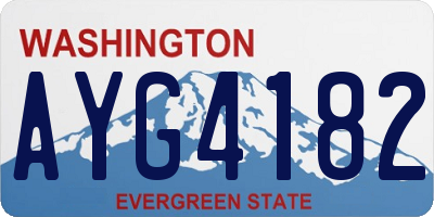 WA license plate AYG4182