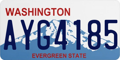 WA license plate AYG4185