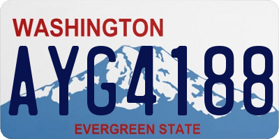 WA license plate AYG4188