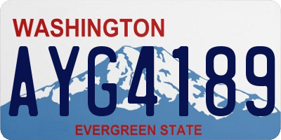 WA license plate AYG4189