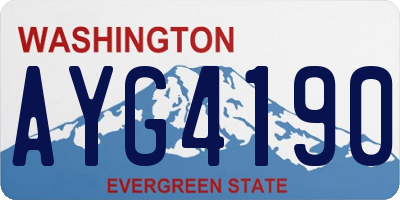 WA license plate AYG4190