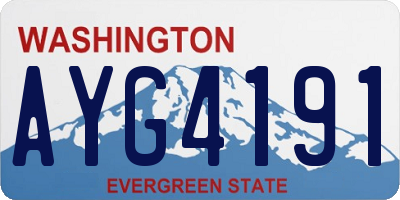 WA license plate AYG4191