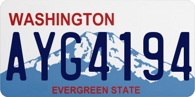 WA license plate AYG4194