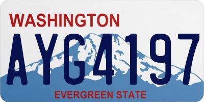 WA license plate AYG4197