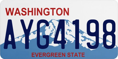 WA license plate AYG4198