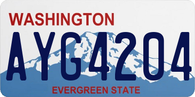 WA license plate AYG4204