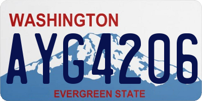 WA license plate AYG4206
