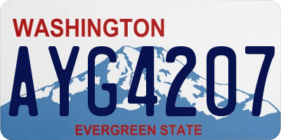 WA license plate AYG4207
