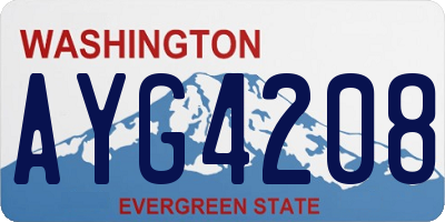 WA license plate AYG4208