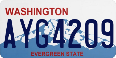 WA license plate AYG4209