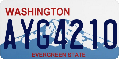 WA license plate AYG4210