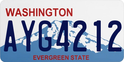 WA license plate AYG4212