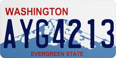 WA license plate AYG4213