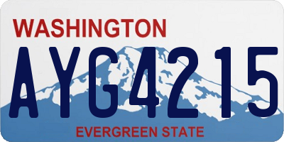 WA license plate AYG4215
