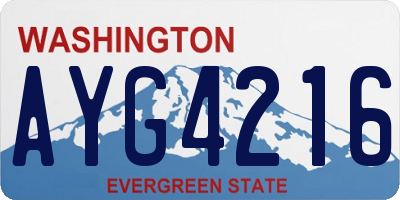 WA license plate AYG4216