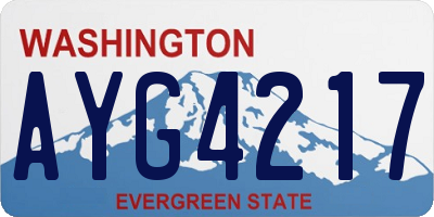 WA license plate AYG4217