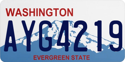 WA license plate AYG4219