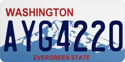 WA license plate AYG4220