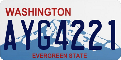 WA license plate AYG4221