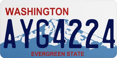 WA license plate AYG4224