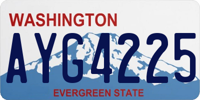 WA license plate AYG4225