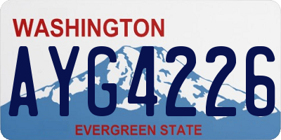 WA license plate AYG4226