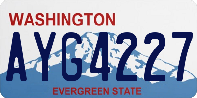 WA license plate AYG4227