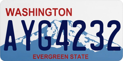 WA license plate AYG4232