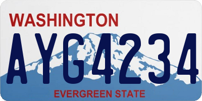 WA license plate AYG4234