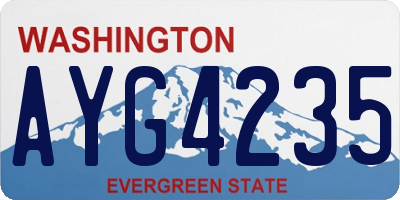 WA license plate AYG4235
