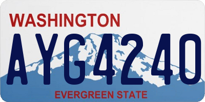 WA license plate AYG4240
