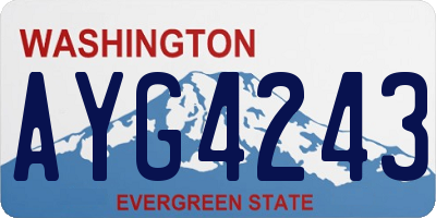 WA license plate AYG4243