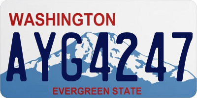 WA license plate AYG4247