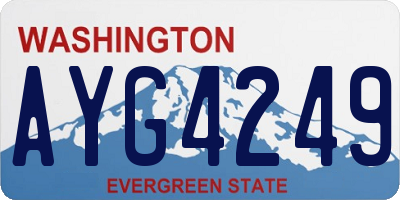 WA license plate AYG4249