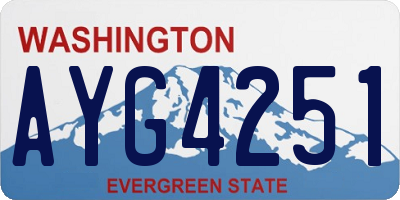 WA license plate AYG4251