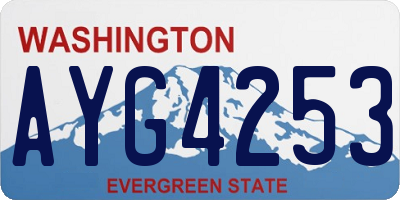 WA license plate AYG4253