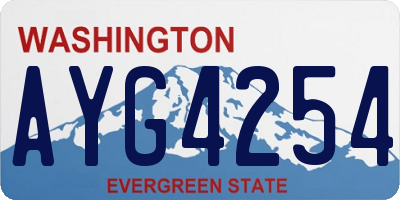 WA license plate AYG4254